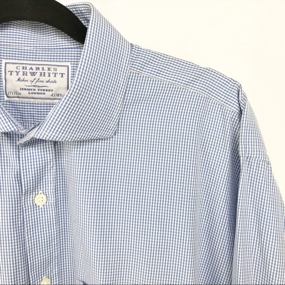 Charles Tyrwhitt Blue Gingham Button Up Shirt 17”